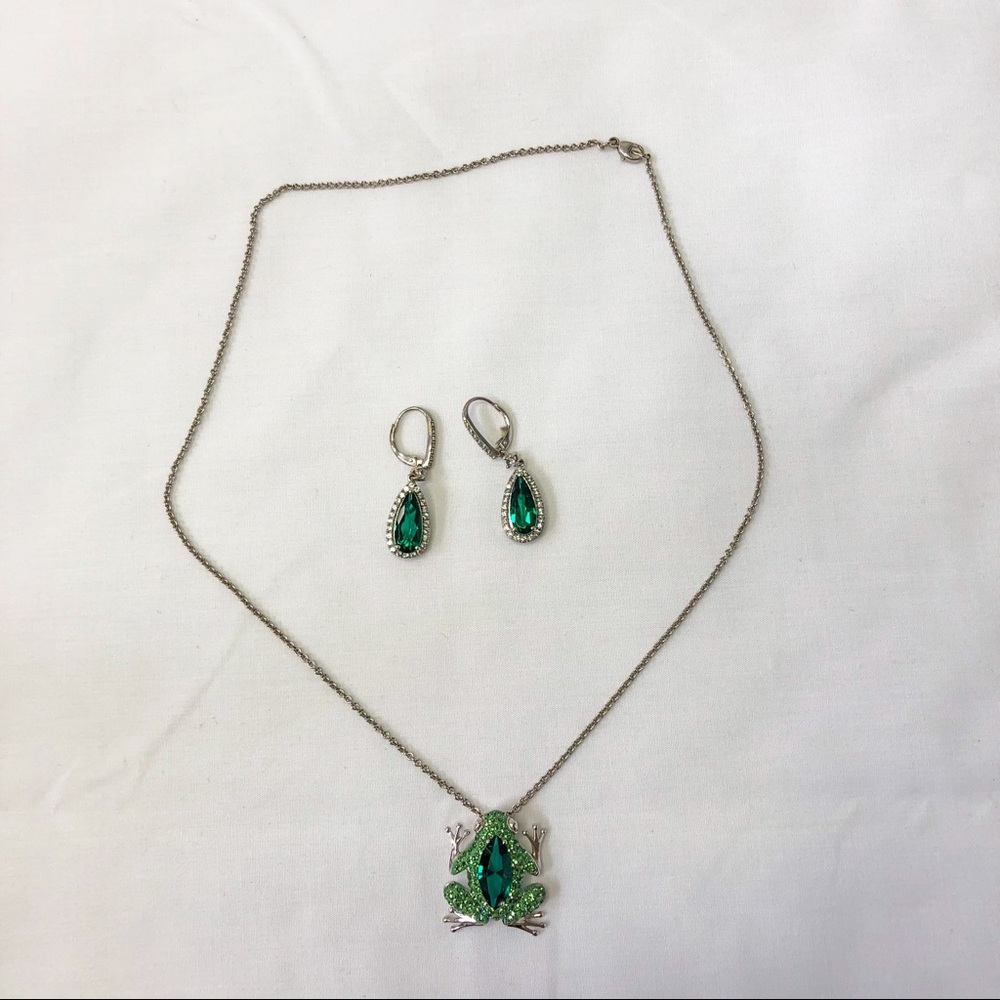Emerald Necklace and Earring Set